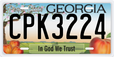 GA license plate CPK3224
