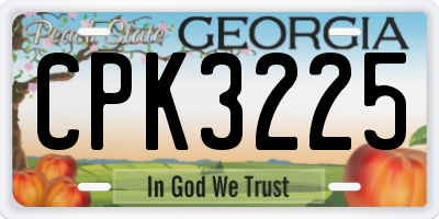 GA license plate CPK3225
