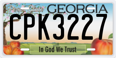 GA license plate CPK3227