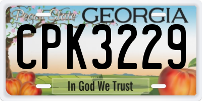 GA license plate CPK3229