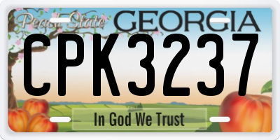 GA license plate CPK3237