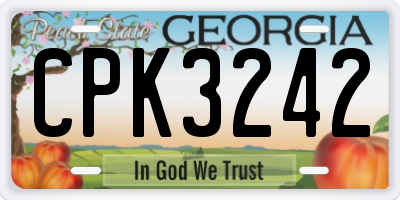 GA license plate CPK3242