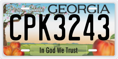 GA license plate CPK3243