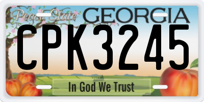 GA license plate CPK3245