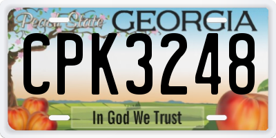 GA license plate CPK3248