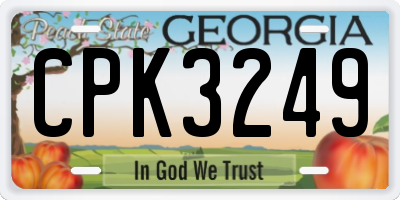 GA license plate CPK3249