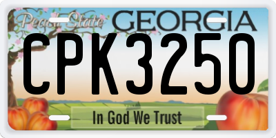GA license plate CPK3250