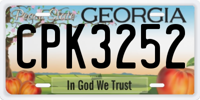 GA license plate CPK3252