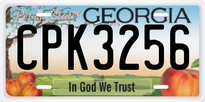 GA license plate CPK3256