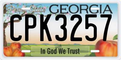 GA license plate CPK3257