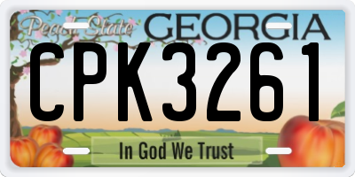 GA license plate CPK3261