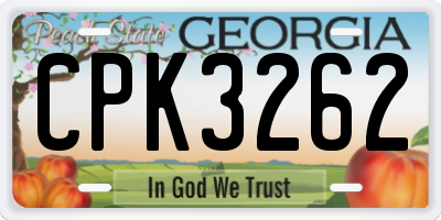 GA license plate CPK3262