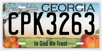 GA license plate CPK3263