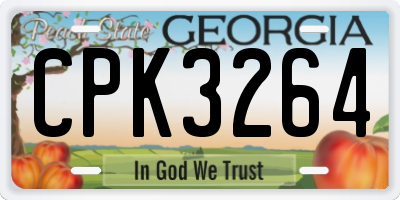 GA license plate CPK3264