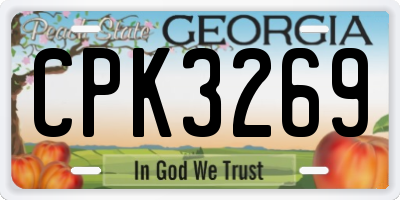 GA license plate CPK3269