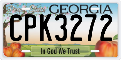GA license plate CPK3272