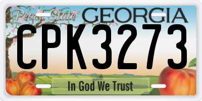 GA license plate CPK3273