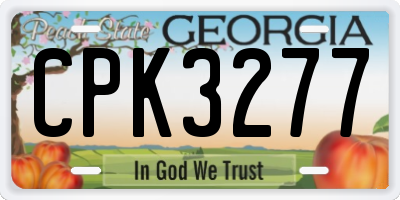 GA license plate CPK3277