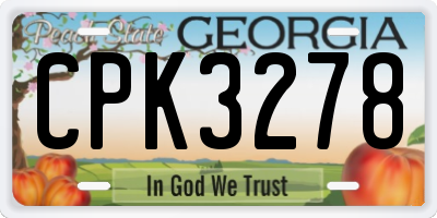 GA license plate CPK3278