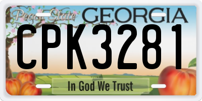 GA license plate CPK3281