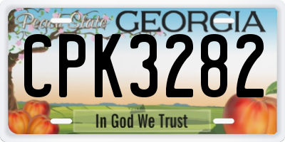 GA license plate CPK3282