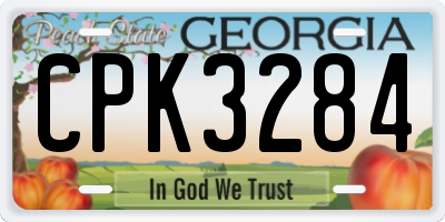 GA license plate CPK3284