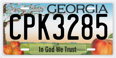 GA license plate CPK3285