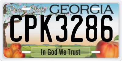 GA license plate CPK3286
