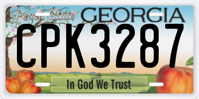 GA license plate CPK3287