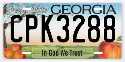 GA license plate CPK3288