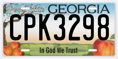 GA license plate CPK3298