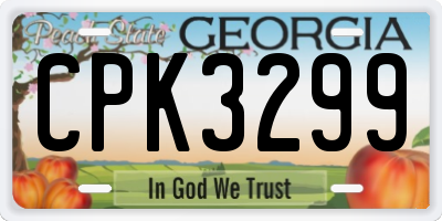 GA license plate CPK3299