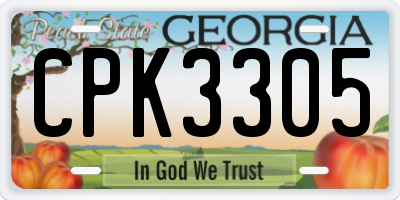 GA license plate CPK3305