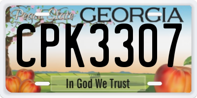 GA license plate CPK3307