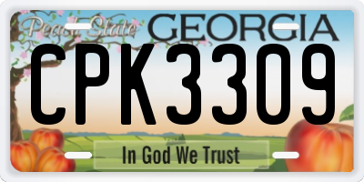 GA license plate CPK3309