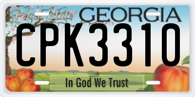 GA license plate CPK3310