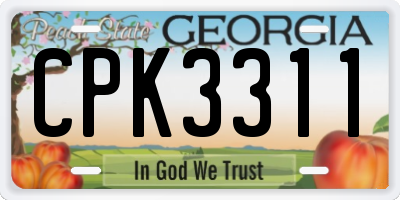 GA license plate CPK3311