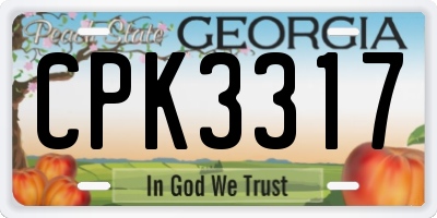 GA license plate CPK3317