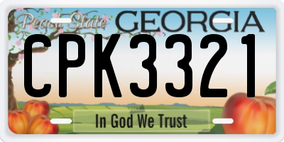 GA license plate CPK3321