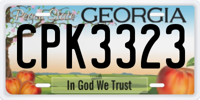 GA license plate CPK3323