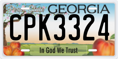 GA license plate CPK3324