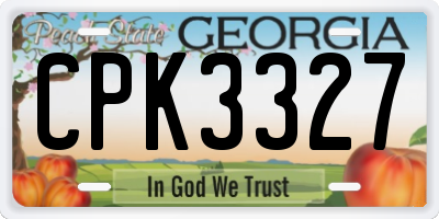 GA license plate CPK3327