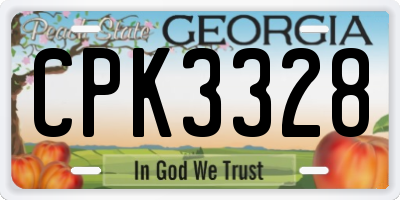 GA license plate CPK3328