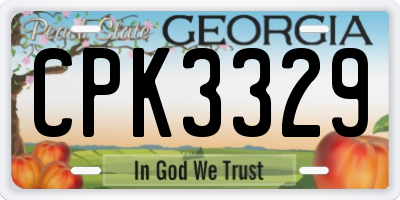 GA license plate CPK3329