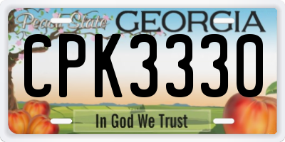 GA license plate CPK3330