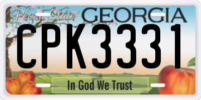 GA license plate CPK3331