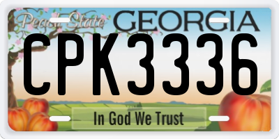 GA license plate CPK3336