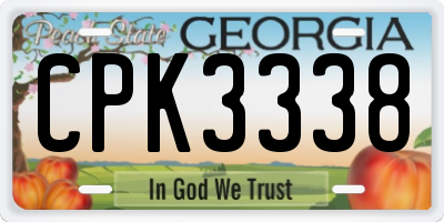 GA license plate CPK3338