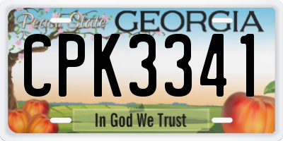 GA license plate CPK3341