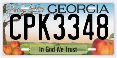 GA license plate CPK3348